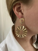 Jade | Women's Textured Disc Drop Earrings