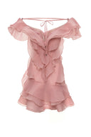 Jazlyn | Women's V-Neck Off-Shoulder Ruffled Mini Summer Dress