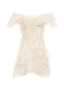 Jazlyn | Women's V-Neck Off-Shoulder Ruffled Mini Summer Dress
