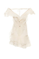 Jazlyn | Women's V-Neck Off-Shoulder Ruffled Mini Summer Dress