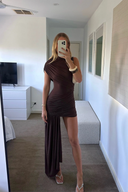 Jenna | Women's High Neck Ruched Draped Mini Dress