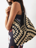 Jenny | Women’s Embroidered Woven Crochet Shoulder Beach Bag