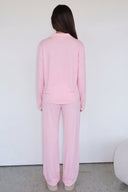 Judy | Women's Notch Collar Button Front Long Sleeve Pajama Set with Pants