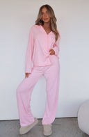Judy | Women's Notch Collar Button Front Long Sleeve Pajama Set with Pants