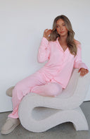 Judy | Women's Notch Collar Button Front Long Sleeve Pajama Set with Pants