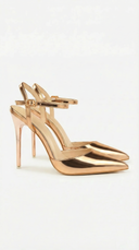 Jula | Women’s Metallic Pointed Toe Stiletto Sandals