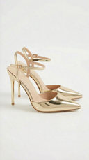 Jula | Women’s Metallic Pointed Toe Stiletto Sandals