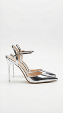 Jula | Women’s Metallic Pointed Toe Stiletto Sandals