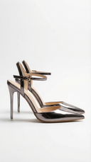 Jula | Women’s Metallic Pointed Toe Stiletto Sandals