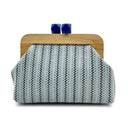 Kaia | Women’s Woven Clutch Bag with Wooden Frame