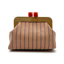 Kaia | Women’s Woven Clutch Bag with Wooden Frame