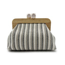 Kaia | Women’s Woven Clutch Bag with Wooden Frame