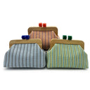 Kaia | Women’s Woven Clutch Bag with Wooden Frame