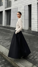 Kallie | Women's Front Slit Long Sleeve Ribbed Knit Sweater