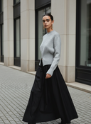 Kallie | Women's Front Slit Long Sleeve Ribbed Knit Sweater