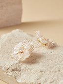 Kamryn | Women's Layered Petal Beaded Flower Stud Earrings