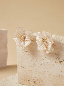 Kamryn | Women's Layered Petal Beaded Flower Stud Earrings