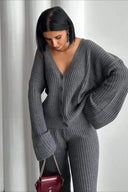 Karsyn | Women's Wide Leg Pants Ribbed Knit Two Piece Set