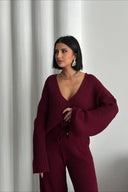 Karsyn | Women's Wide Leg Pants Ribbed Knit Two Piece Set
