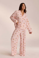 Kathryn | Women's Breakfast Print Notch Collar Long Sleeve Pajama Set with Pants