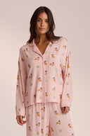 Kathryn | Women's Breakfast Print Notch Collar Long Sleeve Pajama Set with Pants