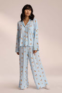 Kathryn | Women's Breakfast Print Notch Collar Long Sleeve Pajama Set with Pants