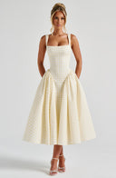 Kaydence | Women's Sleeveless Square-Neckline Gingham Midi Dress