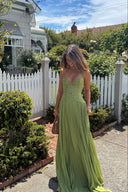 Kenley | Women's Pleated Corset Maxi Wedding Guest Dress