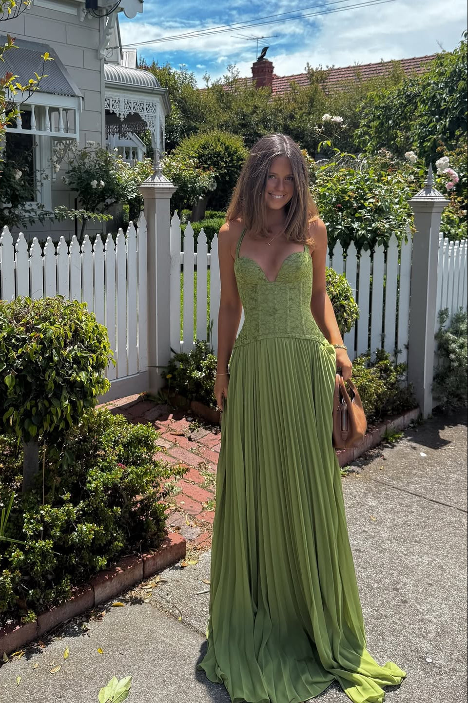 Kenley | Women's Pleated Corset Maxi Wedding Guest Dress – Hazel