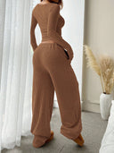 Kenzlee | Women's Casual Long Sleeve Ribbed Two Piece Set