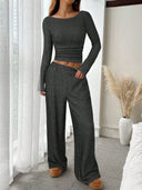 Kenzlee | Women's Casual Long Sleeve Ribbed Two Piece Set