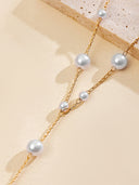 Kiana | Women's Beaded Chain Pearl Y Long Drop Pendant Necklace