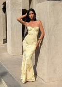 Kiara | Women's Sleeveless Floral Embroidery Maxi Wedding Guest Dress