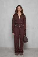 Kimber | Women's Zip Front Collar Knit Two Piece Set Loungeset