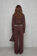 Kimber | Women's Zip Front Collar Knit Two Piece Set Loungeset