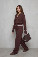 Kimber | Women's Zip Front Collar Knit Two Piece Set Loungeset