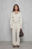 Kimber | Women's Zip Front Collar Knit Two Piece Set Loungeset