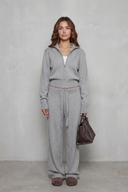 Kimber | Women's Zip Front Collar Knit Two Piece Set Loungeset