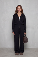 Kimber | Women's Zip Front Collar Knit Two Piece Set Loungeset