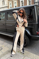 Kinslee | Women's Color Block Zip Front High Neck Long Sleeve Two Piece Set