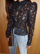 Kira | Women's Floral Lace High Neck Long Sleeve Top Blouse