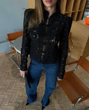 Kira | Women's Floral Lace High Neck Long Sleeve Top Blouse