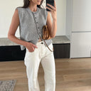 Kylie | Women's Button Front Knitted Vest Cardigan