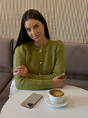 Kyndall | Women's Crew Neck Long Sleeve Button Front Knit Cardigan