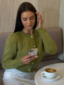 Kyndall | Women's Crew Neck Long Sleeve Button Front Knit Cardigan