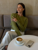 Kyndall | Women's Crew Neck Long Sleeve Button Front Knit Cardigan