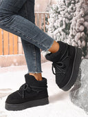 Lacey | Women's Fleece Lined Lace Up Round Toe Platform Sole Ankle Boots