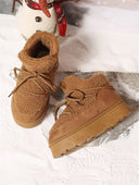 Lacey | Women's Fleece Lined Lace Up Round Toe Platform Sole Ankle Boots
