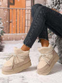 Lacey | Women's Fleece Lined Lace Up Round Toe Platform Sole Ankle Boots