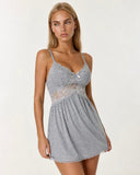 Leanne | Women's Lace Babydoll Deep V Neck Spaghetti Strap Nightdress with Flared Hem